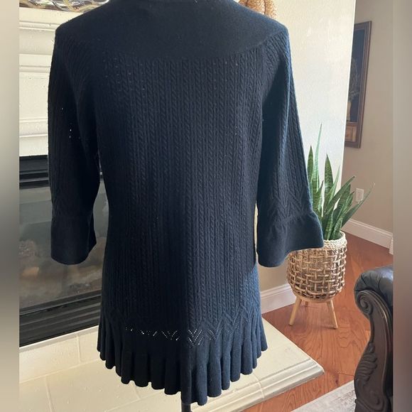 Juicy Couture Knit Black Cardigan Sweater, Size L - Picture 2 of 3